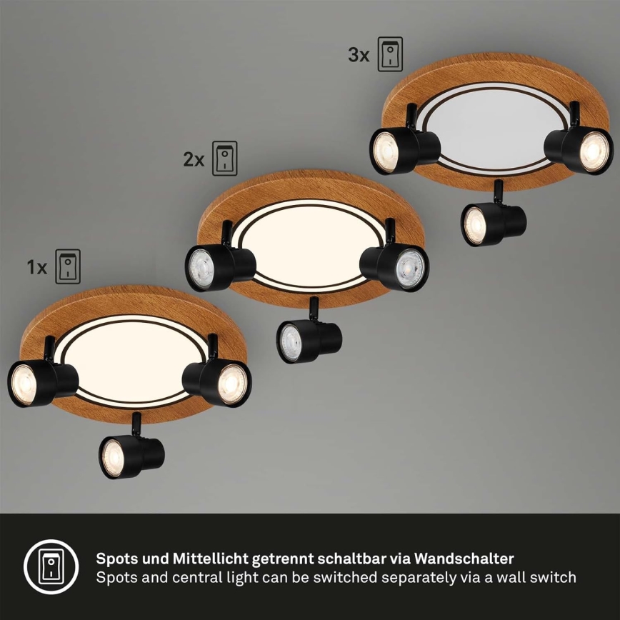 Brilo - LED loftlampe LED/12W/230V + 3xGU10/9W 3000K