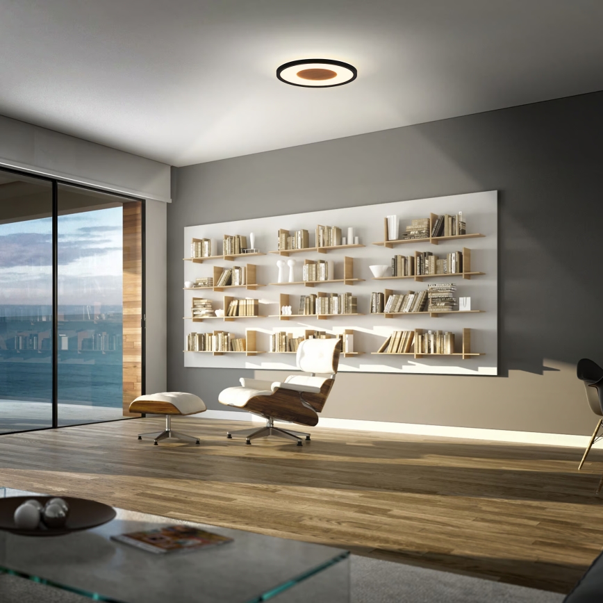 Brilo - LED-loftlampe SUFIT WOOD LED/18W/230V 3000K Ø 29 cm