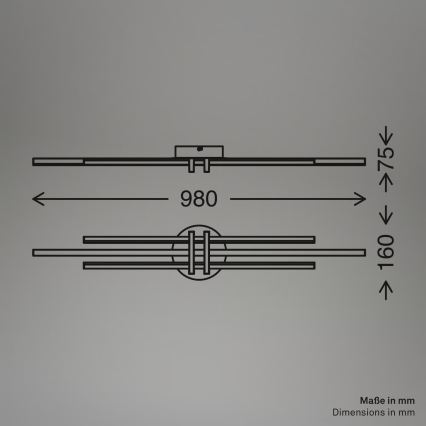 Brilo - LED-loftlampe TINKA LED/30W/230V 3000K sort
