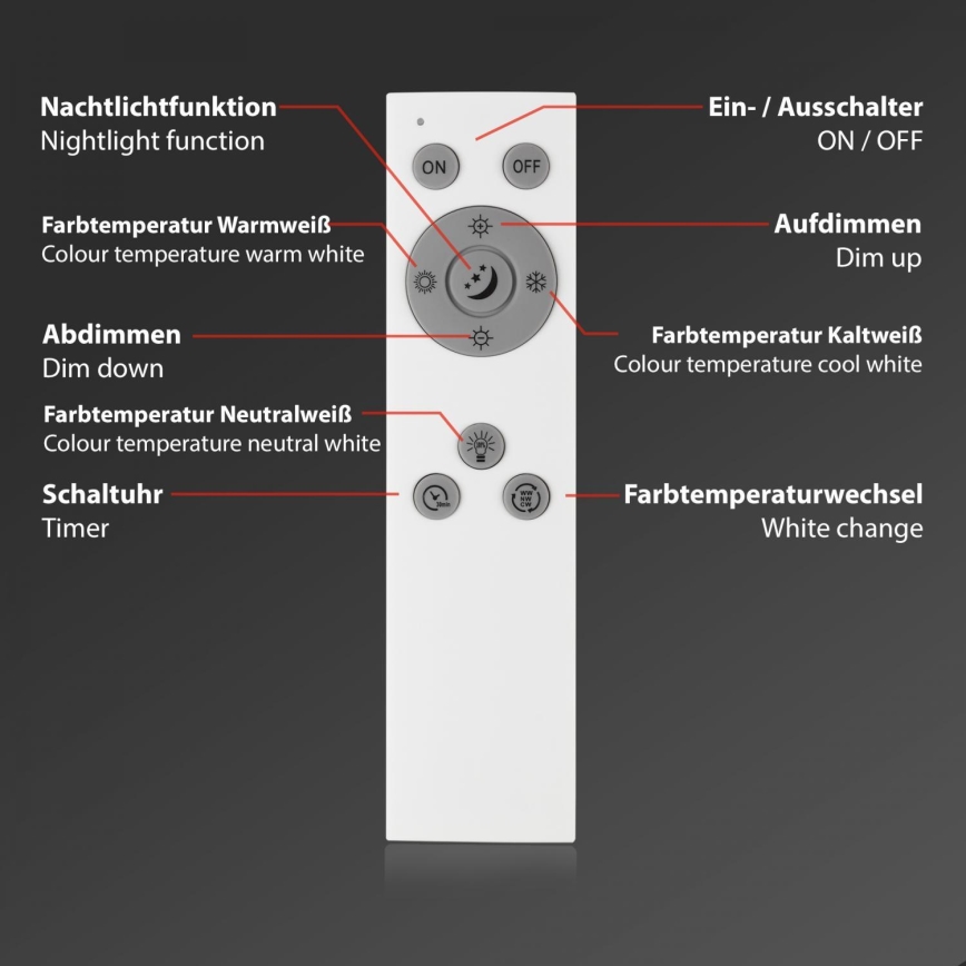 Brilo - LED Panel dæmpbart LED/24,5W/230V 3000-6500K + fjernbetjening