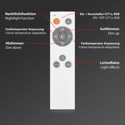 Brilo - RGB LED dæmpbar loftlampe LED/40W/230V 3000-6500K + fjernbetjening