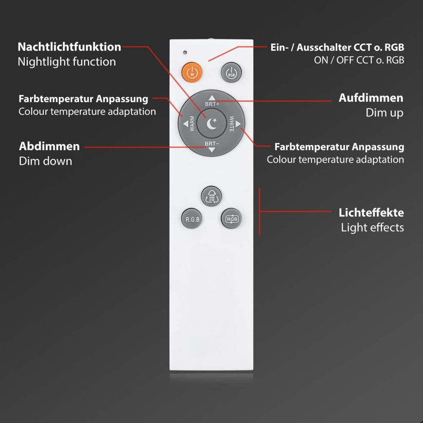 Brilo - RGB LED dæmpbar loftlampe LED/40W/230V 3000-6500K + fjernbetjening
