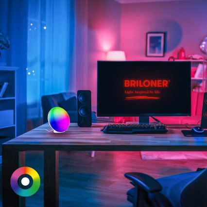 Brilo - LED RGBIC dæmpbar genopladelig skrivebordslampe TARA LED/6W/5V 3000-6500K Wi-Fi Tuya + fjernbetjening