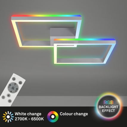 Brilo - LED RGBW Loftlampe dæmpbar FRAME 2xLED/17W/230V 2700-6500K + fjernbetjening