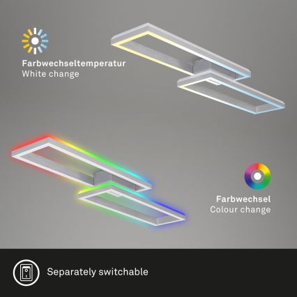 Brilo - LED RGBW Loftlampe dæmpbar FRAME 2xLED/21W/230V 2700-6500K + fjernbetjening