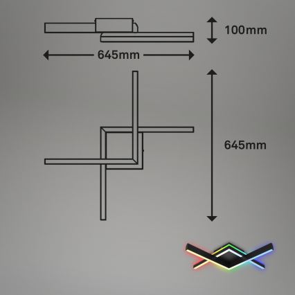 Brilo - LED RGBW Loftlampe dæmpbar FRAME 2xLED/9W/230V 2700-6500K + fjernbetjening