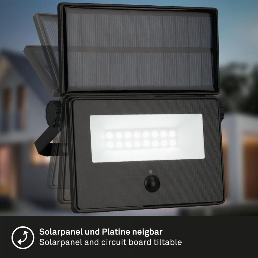 Brilo - LED solcelleprojektør med sensor LED/5W/5,5V IP54 1200 mAh