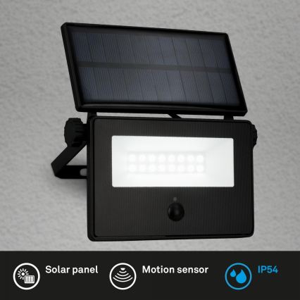 Brilo - LED solcelleprojektør med sensor LED/5W/5,5V IP54 1200 mAh