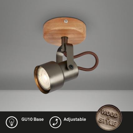 Brilo - LED-spotlampe TAHUN 1xGU10/5W/230V 3000K brun
