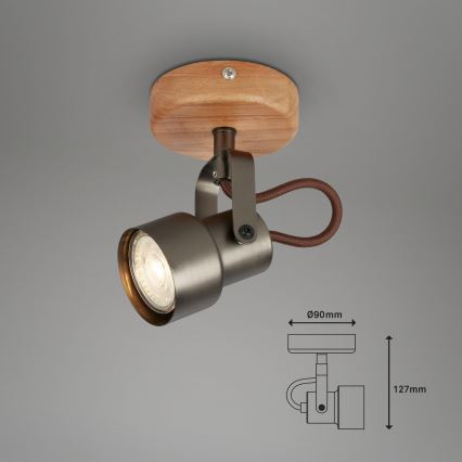 Brilo - LED-spotlampe TAHUN 1xGU10/5W/230V 3000K brun