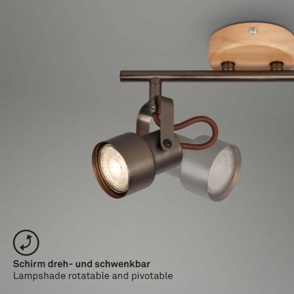 Brilo - LED-spotlampe TAHUN 2xGU10/5W/230V, brun