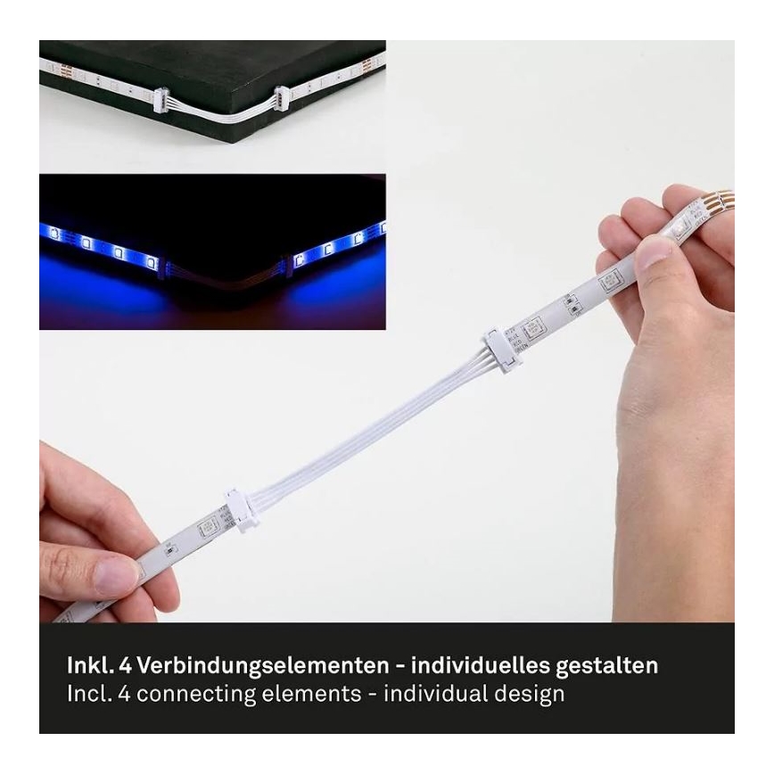 Brilo - LED strip m. RGBW-farver dæmpbar 6,5 m LED/22W/230V + fjernbetjening