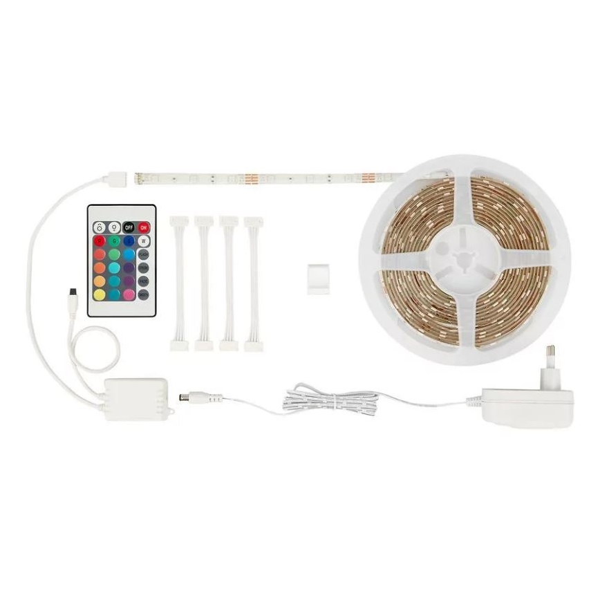 Brilo - LED strip m. RGBW-farver dæmpbar 6,5 m LED/22W/230V + fjernbetjening