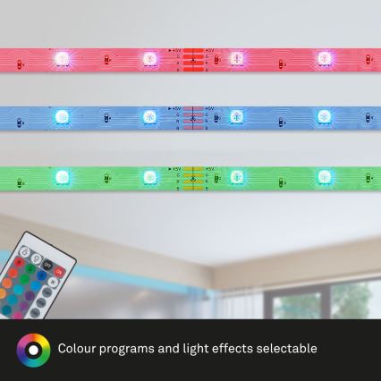 Brilo - LED strip m. RGBW-farver dæmpbar MUSIC 6,6 m LED/7,5W/USB Wi-Fi Tuya