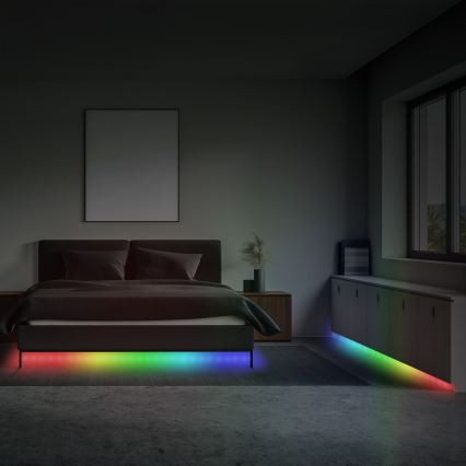 Brilo - LED strip m. RGBW-farver dæmpbar MUSIC 6,65m LED/18W/230V Wi-Fi Tuya + fjernbetjening