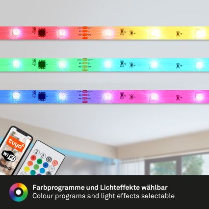 Brilo - LED strip m. RGBW-farver dæmpbar MUSIC 6,65m LED/18W/230V Wi-Fi Tuya + fjernbetjening