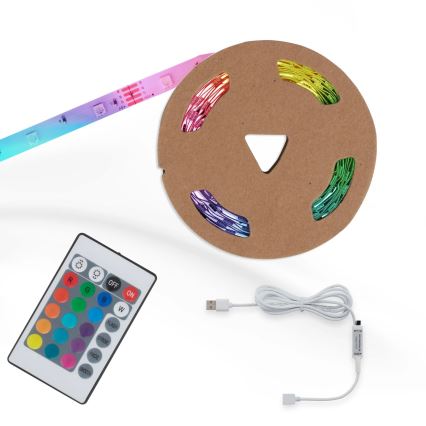 Brilo - LED strip med RGB-farver dæmpbar 6,6 m LED/6W/USB + fjernbetjening