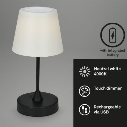 Brilo - LED Udendørs Dæmpbar Genopladelig Lampe LED/3W/5V IP44 2000 mAh