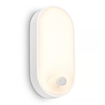 Brilo - LED udendørs vægarmatur med bevægelses- og skumringssensor RUCH LED/12W/230V IP65 hvid