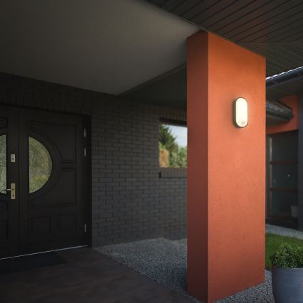 Brilo - LED udendørs væglampe med bevægelses- og skumringssensor RUCH LED/12W/230V IP65 sort