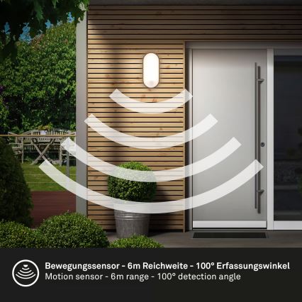 Brilo - LED udendørs væglampe med bevægelses- og skumringssensor RUCH LED/12W/230V IP65 sort