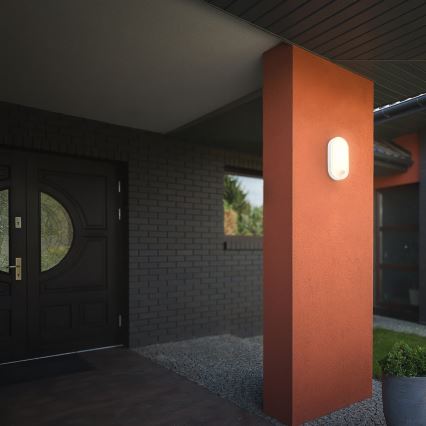 Brilo - LED udendørs vægarmatur med bevægelses- og skumringssensor RUCH LED/12W/230V IP65 hvid