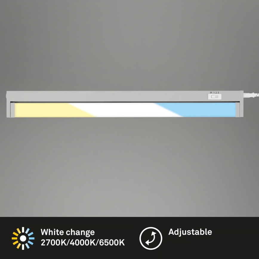 Brilo - LED underskabslampe 6W/230V 2700/4000/6500K 54,5 cm sølv