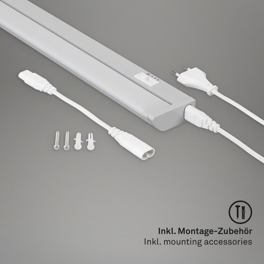 Brilo - LED underskabslampe 6W/230V 2700/4000/6500K 54,5 cm sølv