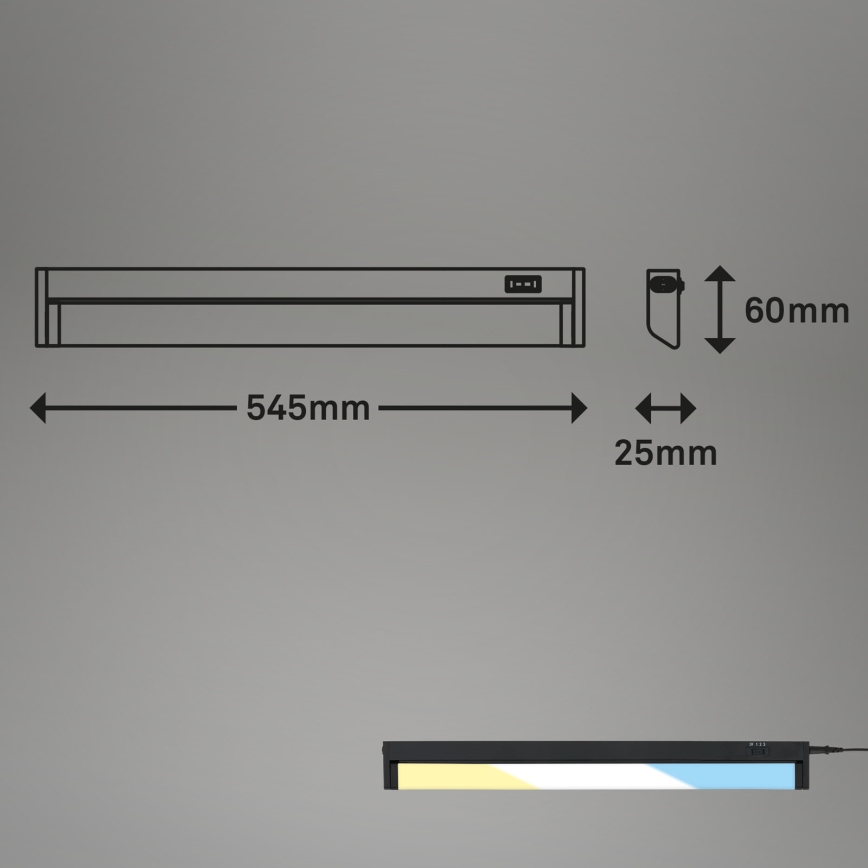 Brilo - LED underskabslampe LED/6,5W/230V 2700/4000/6500K