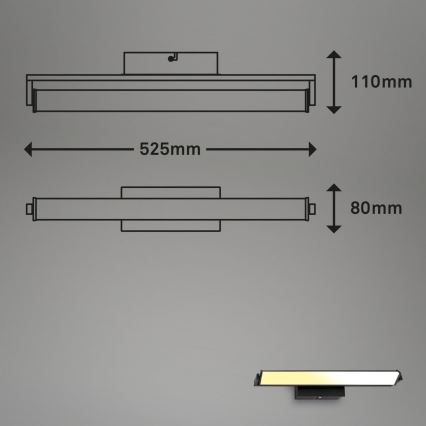 Brilo - LED vægspot dæmpbar LED/18W/230V 2700-4000K sort