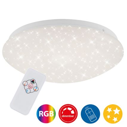 Brilo - Loftlampe m. RGBW-farver dæmpbar STARRY SKY LED/10W/230V + fjernbetjening