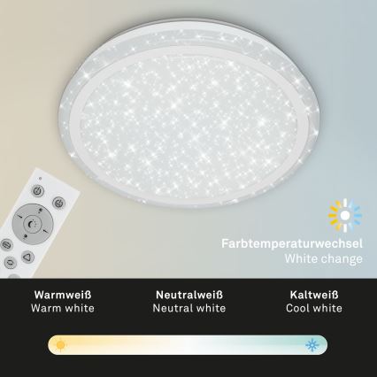 Brilo - Loftlampe m. RGBW-farver dæmpbar STARRY SKY LED/24W/230V 3000-6500K + fjernbetjening