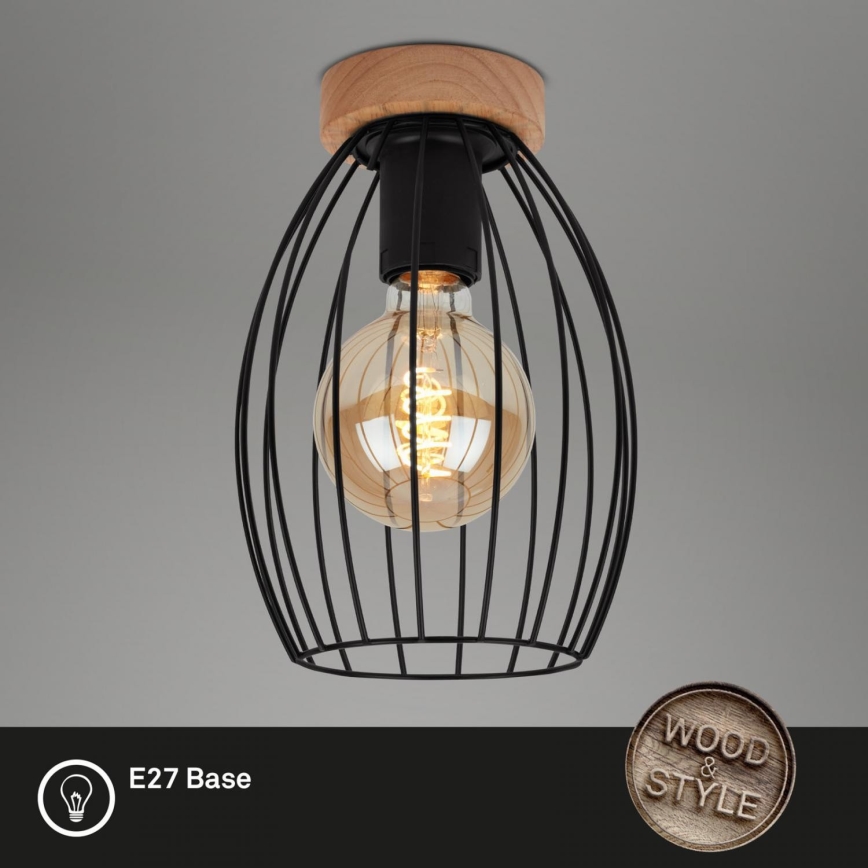 Brilo - Loftlampe WAKTU 1xE27/60W/230V gummitræ