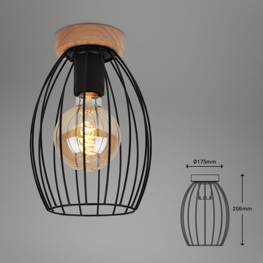 Brilo - Loftlampe WAKTU 1xE27/60W/230V gummitræ