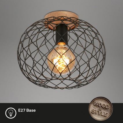 Brilo - Loftlampe WINKI 1xE27/40W/230V gummitræ