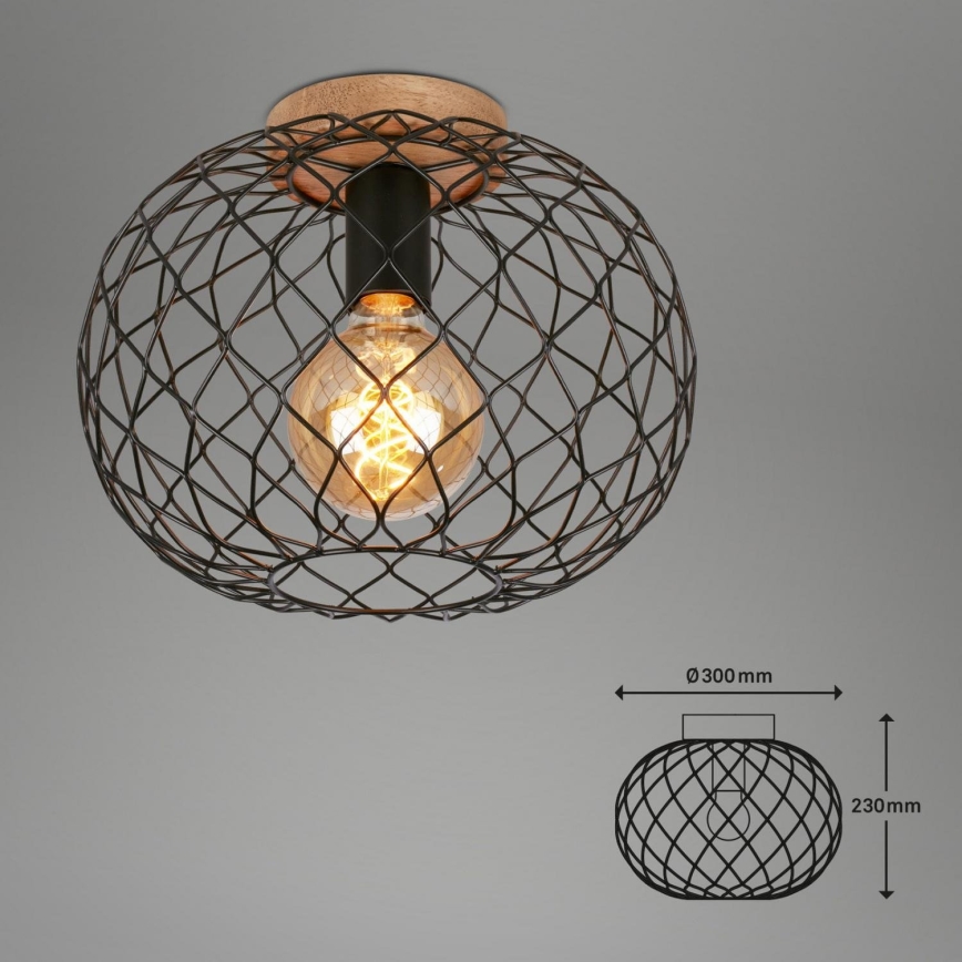 Brilo - Loftlampe WINKI 1xE27/40W/230V gummitræ