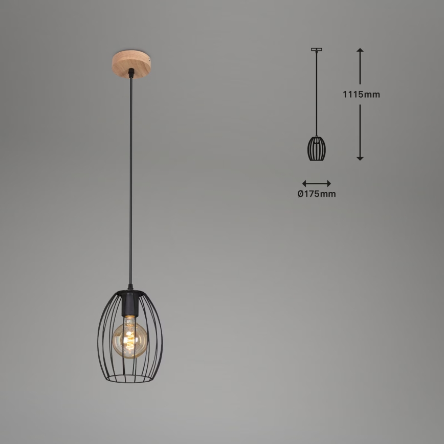 Brilo - Pendel på kabel WAKTU 1xE27/60W/230V