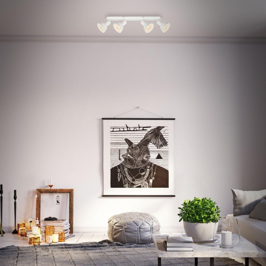 Brilo - Spotlampe RETRO 4xE14/25W/230V hvid