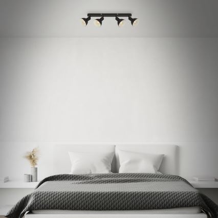 Brilo - Spotlampe RETRO 4xE14/25W/230V sort