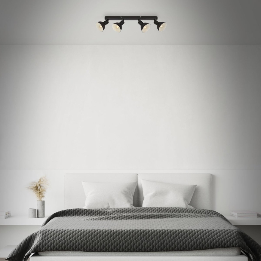 Brilo - Spotlampe RETRO 4xE14/25W/230V sort