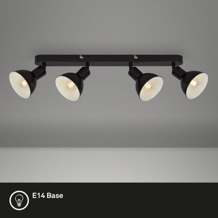 Brilo - Spotlampe RETRO 4xE14/25W/230V sort