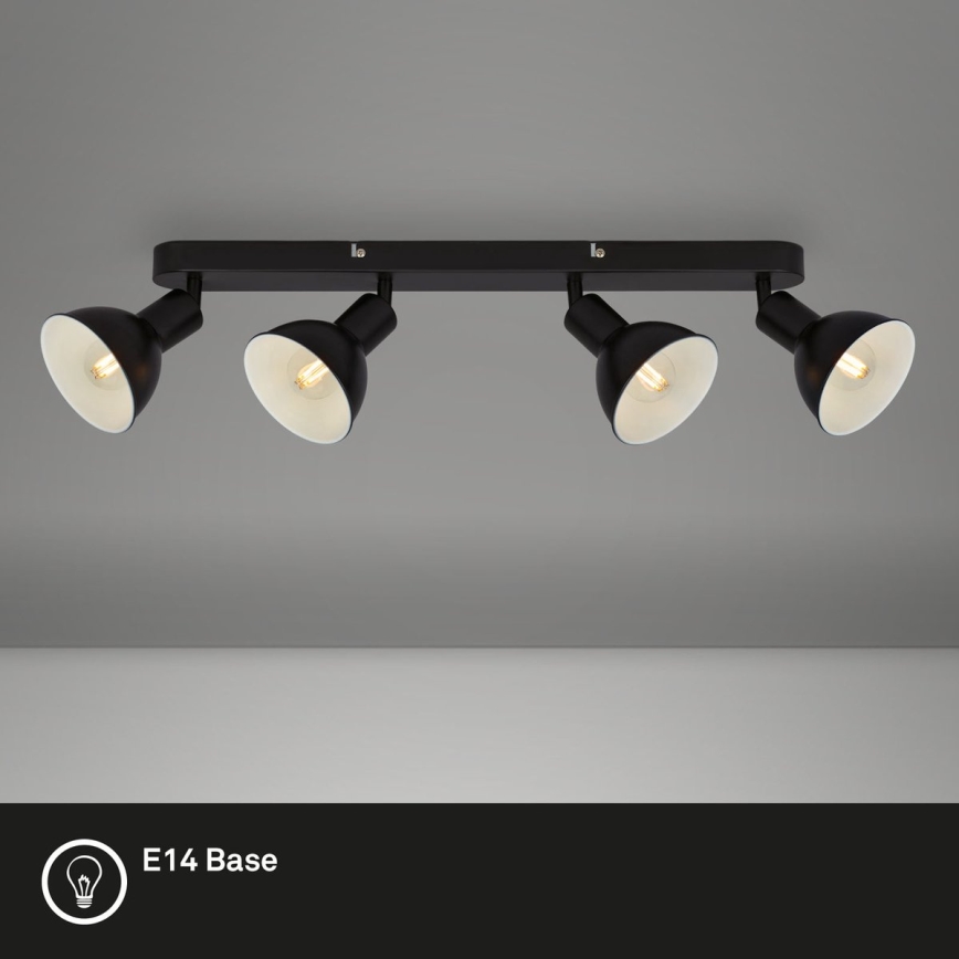 Brilo - Spotlampe RETRO 4xE14/25W/230V sort