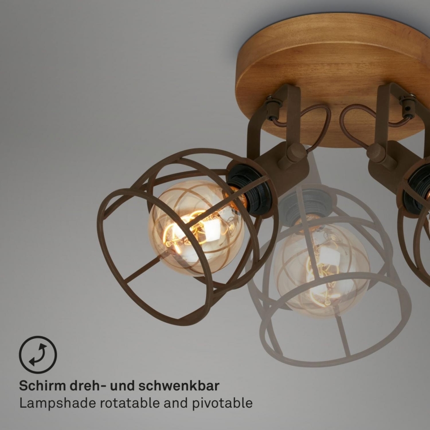 Brilo - Spotlampe VINTAGE 2xE27/25W/230V brun