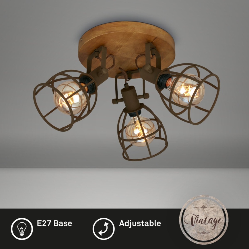 Brilo - Spotlampe VINTAGE 3xE27/25W/230V