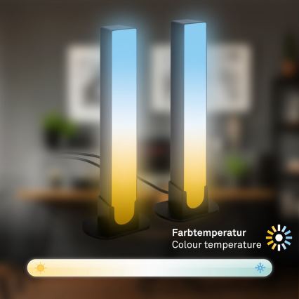 Brilo - SÆT 2x LED RGBIC Bordlampe dæmpbar LED/12W/230V 3000-6500K Wi-Fi Tuya