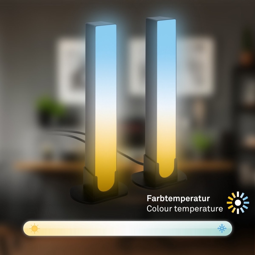 Brilo - SÆT 2x LED RGBIC Bordlampe dæmpbar LED/12W/230V 3000-6500K Wi-Fi Tuya