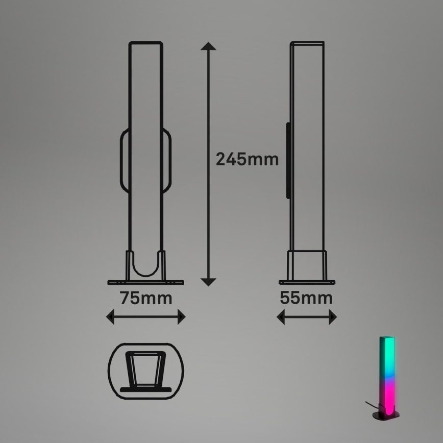 Brilo - SÆT 2x LED RGBIC Bordlampe dæmpbar LED/12W/230V 3000-6500K Wi-Fi Tuya
