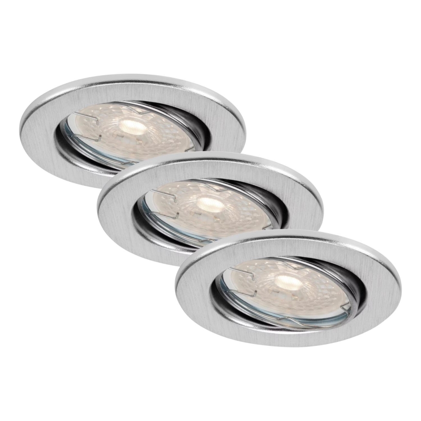 Brilo - SÆT 3x dæmpbare LED-indbygningsspots til badeværelset DIMM LED/5,5W/230V IP23 mat krom
