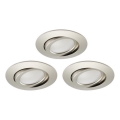 Brilo - SÆT 3x LED indbygningslampe til badeværelse dæmpbar LED/5W/230V IP23 mat krom