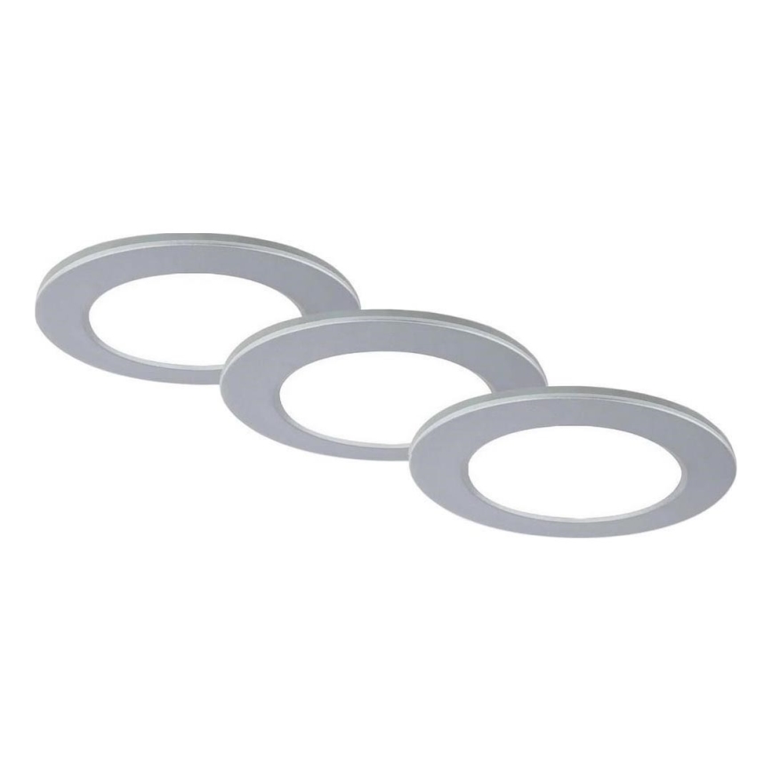 Brilo - SÆT 3x LED indbygningslampe til badeværelse LED/4W/230V IP44 3000/4000K sølvfarvet
